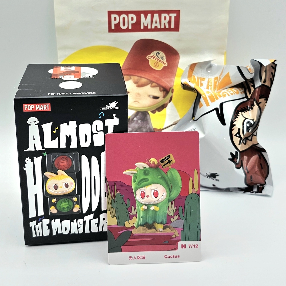 Pop Mart The Monsters Almost Hidden Cactus Figure + Box w/ Red Tape + Store Bag